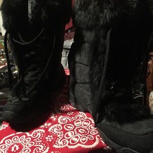 Coach Black Fur Winter Boots